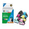 Cartouche remanufacturée HP 363 - Pack de 4 - noir, cyan, magenta, jaune, magenta clair, cyan clair - G&G