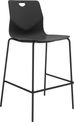 Tabouret haut TECSUP - 4 pieds noirs - coque noire