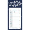 Calendrier mensuel avec feuillets détachables 15,5 x 28,5 cm sur support plaque imprimée Végétal 19 x 41 cm  - Bleu - Exacompta