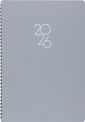 Agenda à spirale Portland - 1 semaine sur 2 pages - 22 x 30 cm - gris - Oberthur