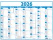 Calendrier Classique - 7 mois par face - 210 x 265 mm - bleu - Oberthur