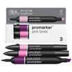 WINSOR & NEWTON - ProMarker tons rose - marqueur double pointe - prune griotte œillet rose - encre à base de colorant d'alcool - large / petit
