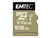 EMTEC SpeedIN' PRO - Carte mémoire flash (adaptateur SD inclus(e)) - 512 Go - A2 / Video Class V30 / UHS-I U3 / Class10 - 670x - microSDXC UHS-I