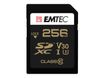EMTEC SpeedIN' PRO - Carte mémoire flash - 256 Go - Video Class V30 / UHS-I U3 / Class10 - SDXC