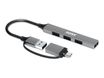 PORT Connect - Hub - USB-C/USB-A - 3 x USB 2.0 + 1 x SuperSpeed USB