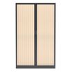 Armoire haute à rideaux - L120 x H198 x P43 cm - corps anthracite/rideau érable