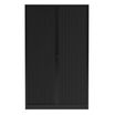 Armoire haute à rideaux - L120 x H198 x P43 cm - corps noir/rideau noir