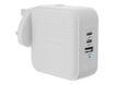 Targus HyperJuice - Adaptateur secteur - GaN - 70 Watt - Power Delivery 3.0 + PPS, Quick Charge 3.0 - 3 connecteurs de sortie (2 x USB-C, USB) - blanc