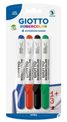 GIOTTO Robercolor - étui 4 feutres tableau blanc - pointe ogive medium 4mm (bleu rouge noir vert)
