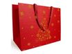 Logistipack - Sac cadeau - 20 cm x 10 cm x 17 cm - rouge, or