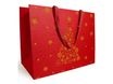 Logistipack - Sac cadeau - 25 cm x 10 cm x 22 cm - rouge, or
