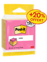 Post-it® - Cube de Notes - 76 mm x 76 mm - 390 dont 65 Feuilles Offertes - 100% PEFC - couleurs assorties