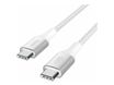 Belkin BOOST CHARGE - Câble USB - 24 pin USB-C (M) pour 24 pin USB-C (M) - USB 2.0 - 2 m - jusqu'à 240 W de puissance - blanc