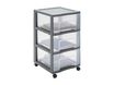 Sundis - Tour de rangement XL - 3 tiroirs - 55.2 litres - gris, translucide