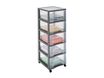 Sundis - Tour de rangement XL - 5 tiroirs - 92 litres - gris, translucide