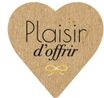 Plaisir d’Offrir – 500 étiquettes autocollantes cœur kraft 37 x 37 mm – rouleau pratique