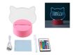 Lampe 3D tête de chat 13,8 x 9,5 x 16 cm - Base tactile - Câble USB et télécommande inclus