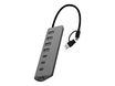 T'nB iClick - Hub - 7-in-1 - 4 x SuperSpeed USB 3.0 + 3 x USB-C - aluminum