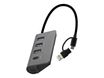 T'nB iClick - Hub - 4-in-1 - 3 x SuperSpeed USB 3.0 + 1 x USB-C  - aluminum