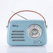 Halterrego - Radio vintage - Bluetooth, Radio FM, lecteur USB, Aux In Aux IN - Batterie rechargeable - bleu ciel
