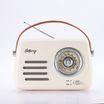 Halterrego - Radio vintage - Bluetooth, Radio FM, lecteur USB, Aux In Aux IN - Batterie rechargeable - blanc cassé