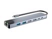iClick - Hub 7-in-1 - dual 4K display - 2 x SuperSpeed USB 3.0 + 2 x USB-C + 1 x Ethernet 1 GigabitEthernet + 2 x HDMI