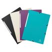 Exacompta - Carpeta con gomas - A4 - para documentos - para A4 (210 x 297 mm) - capacidad: 250 hojas - berenjena, coco, negro, turquesa