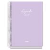 Agenda escolar espiral semana vista morado Serenity 150 x 210 mm