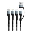Wuw - Câble 5 en 1 - Lightning + micro - Type-C vers type-C - 1,2 m - 60 W
