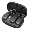 Devia - Pack 2 microphones cravate 2-en-1 sans fil - Boîtier de recharge - Transmetteur USB-C - noir