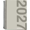Agenda anual Mimbek 2027 A5 día por página tapa de polipropileno Gris