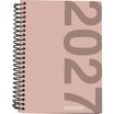 Agenda anual Mimbek 2027 A5 día por página tapa de polipropileno Rosa