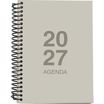 Agenda anual Mimbek 2027 A6 día por página tapa de polipropileno Gris