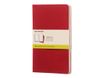 Moleskine Cahier - Journal - reliure cousue - large - 130 x 210 mm - papier ivoire - uni - couverture rouge canneberge - carton (pack de 3)