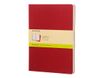 Moleskine Cahier - Journal - reliure cousue - XL - 190 x 250 mm - papier ivoire - uni - couverture rouge canneberge - carton (pack de 3)
