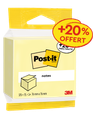 Post-it® Cube de Notes 76x76 mm – Jaune Canari – 450 dont 75 Feuilles Offertes – Papier 100% PEFC