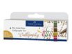 Faber-Castell Calligraphy Set - pitt artist pen - pink carmine, chromium green opaque, nougat, green gold (paquete de 4)