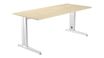 Mesa de oficina serie metal 200x80 blanco - haya