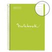 Notebook Emotions, couverture rigide, A4, quadrillage 5x5 mm, 80 feuilles de 1 couleur,Miquelrius, Lime.