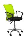 Silla cardenete respaldo malla verde asiento negro