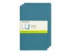 Moleskine Cahier - Journal - reliure cousue - large - 130 x 210 mm - papier ivoire - uni - brisk blue cover - carton (pack de 3)