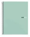 Notebook The Original, Couverture rigide, A4, lignes horizontales, 80 feuilles de 1 couleur, Miquelrius, Aqua.