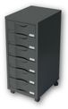 Module de rangement à roulettes 6 tiroirs - anthracite