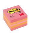 Post-it - Mini Bloc Cube - rose/orange - 400 feuilles - 51 x 51 mm
