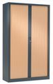 Armoire métal démontable Class 900 - 180 x 90 x 43 cm - anthracite/imitation hêtre