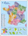 Carte murale souple pelliculée effaçable BOUCHUT "France Administrative" 84,5 x 66 cm Pefc 70 %