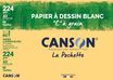 Canson C à grain - Pochette papier à dessin - 10 feuilles - A3 - 224 gr - blanc