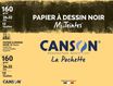 Canson - Pochette papier à dessin - 12 feuilles - 24 x 32 cm - 160 gr - noir