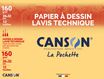 Canson Lavis Technique - Pochette papier à dessin - 12 feuilles - 24 x 32 cm - 160 gr - blanc