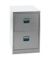 Classeur métallique monobloc professionnels - 2 tiroirs - H71 x L41 x P62 cm - gris clair